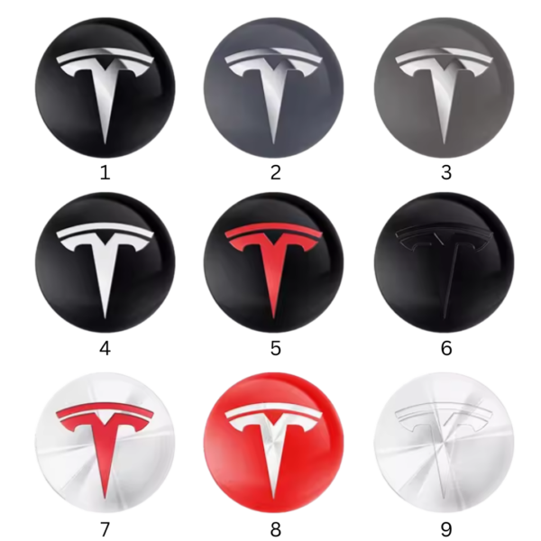 Tesla centriniai ratlankių lipdukai (56 mm)